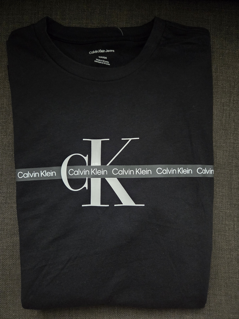 Calvin Klein Men’s Black CK Logo Crew Neck T-Shirt